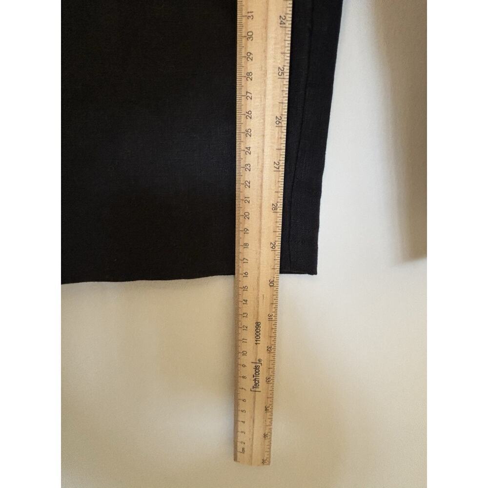 100% Linen Wide Leg Pants Women 14W Tall Black Comfort Quiet Luxury Lagenlook - Picture 11 of 12